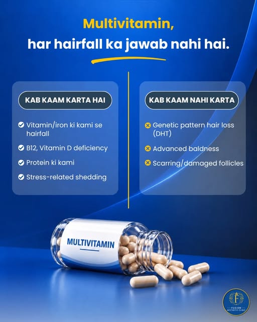 3 mahine se biotin le raha hoon, kuch farak nahi pada.
Yeh line maine clinic mein 100 baar suni hai.