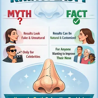Rhinoplasty | Myth vs Fact

Myth:
❌ Results look fake & unnatural
❌ Only for celebrities

Fact:
✅ Re