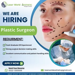 🚨 We’re Hiring! 🚨
Join our team as a Plastic Surgeon 👨‍⚕️👩‍⚕️
👉 Fresh Graduate OR Experienced
�
