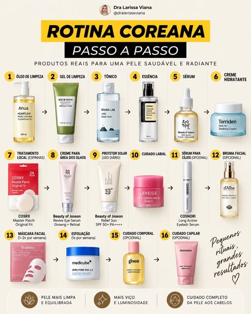 Rotina coreana não é sobre usar mil produtos. É sobre entender a função de cada etapa e construir um