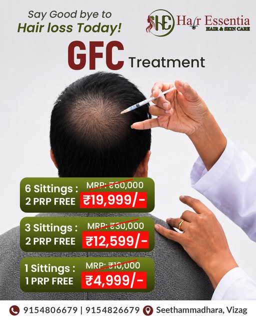 Advanced Growth Factor Concentrate (GFC) Treatment at Hair Essentia! Stimulate hair regrowth and res