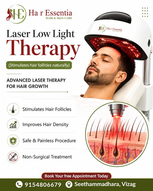 Supercharge your hair growth with advanced Laser Low Light Therapy (LLLT) at Hair Essentia! A non-in