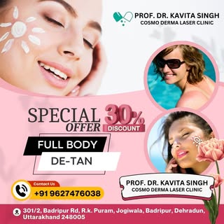 ✨ Reveal Your Natural Glow with Our Full Body De-Tan Treatment! ✨
Enjoy a Special 30% Discount at Pr