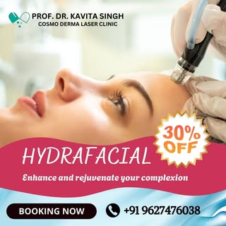 ✨ Rejuvenate your skin with a refreshing Hydrafacial at Cosmo Derma Laser Clinic by Prof. Dr. Kavita