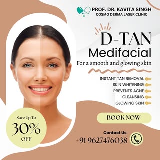 🌞 Say Goodbye to Tan & Hello to Radiance! 🌟
Discover the power of D-TAN Medifacial at Cosmo Derma 