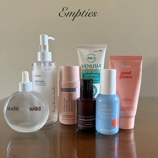 Rating some of my ‘not so recent ‘ empties! 
Yes; I have a lot more. 

1. @indewild hair growth seru