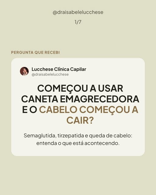 Começou a caneta emagrecedora e o cabelo começou a cair? 

Na maioria das vezes, a culpa não é da me