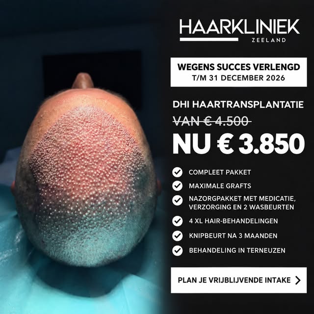 Een haartransplantatie in Nederland, gewoon in Zeeland ✨

Bij Haarkliniek Zeeland in Terneuzen ben j