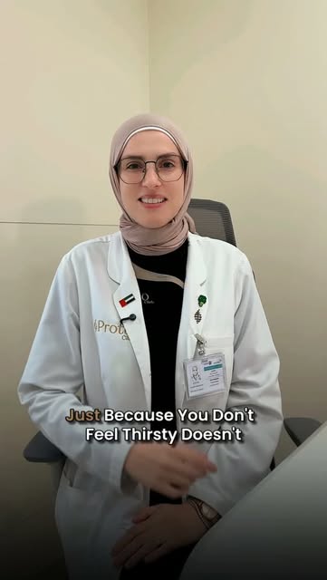 عدم شعورك بالعطش لا يعني دائمًا أن جسمك يحصل على كمية كافية من السوائل. 💧
 جرّب اختبار قرص الجلد، و