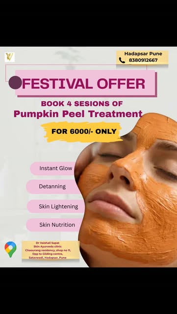 Festival Special – Pumpkin Peel Treatment 🌸
✨ Give your skin a festive glow! ✨
This festive season,