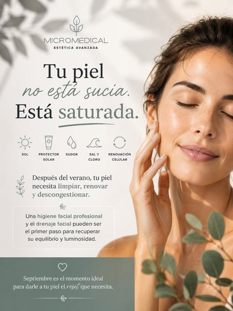 Después de semanas de verano, es normal notar la piel diferente.
Más áspera. Más apagada. Con los po