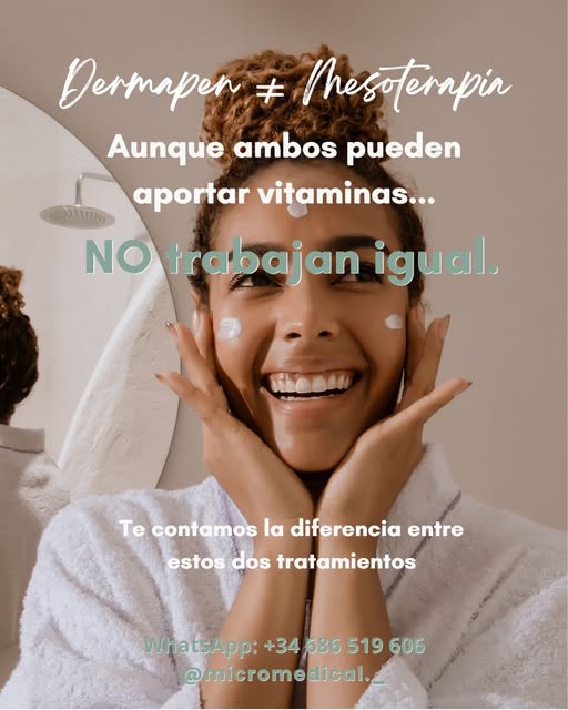 Hoy os aclaramos una confusión bastante habitual.
Dermapen y mesoterapia no son lo mismo.
Y aunque a