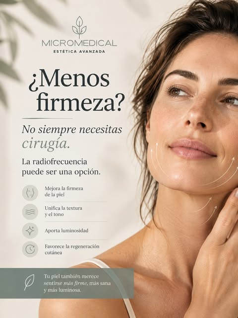 ¿Tu piel ha perdido firmeza? No siempre necesitas cirugía.
La radiofrecuencia es una opción.

Hay un