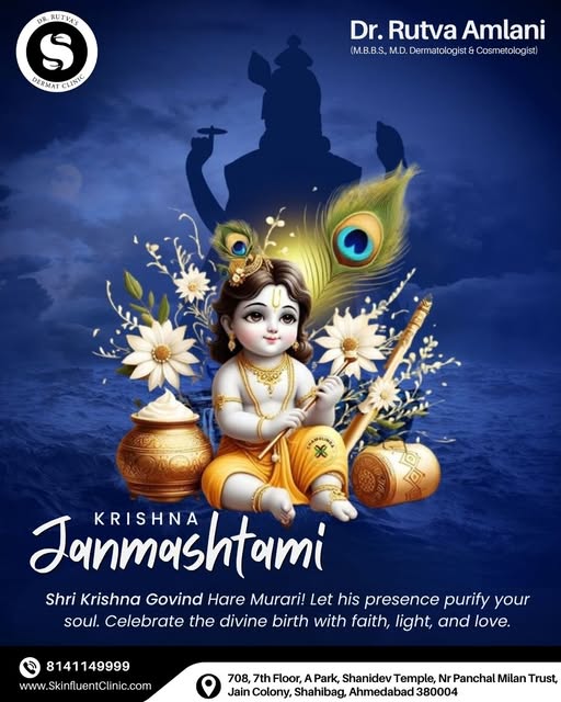🦚💙 Happy Janmashtami! 💙🦚

May the divine blessings of Lord Krishna fill your life with love, hap