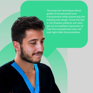 With the long hair technique, patients can undergo transplantation without shaving their existing ha
