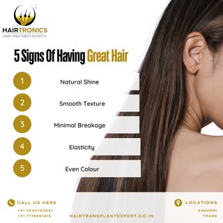 Did your hair have these 5 signs? Consult Hairtronics Now. Andheri-7030700521 / Thane- 7718851415

#