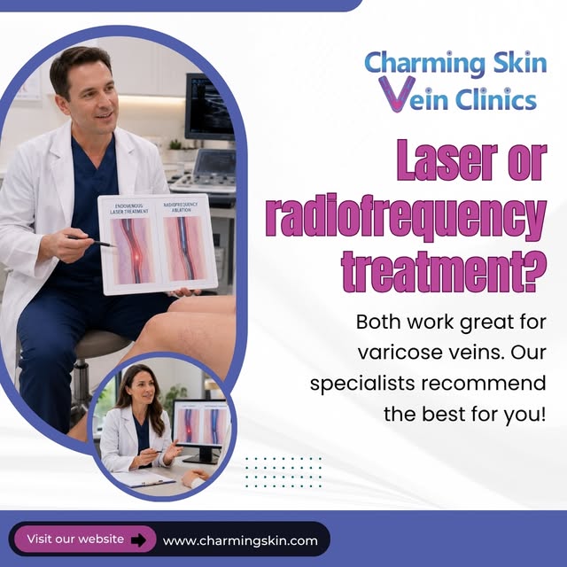 Laser or radiofrequency treatment? Both work great for varicose veins. Our specialists recommend the