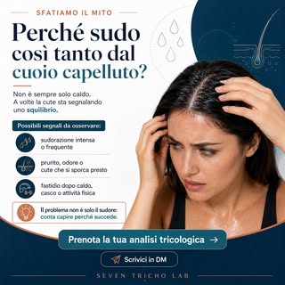 Sudi molto dal cuoio capelluto?
Non è sempre solo una questione di caldo.

A volte la sudorazione in