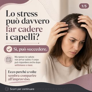 Lo stress può davvero far cadere i capelli?
Sì, può succedere. Ma spesso non nel momento in cui lo v