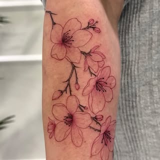 My favorite flowers to tattoo. Cherry Blossoms aka Sakuras symbolize the fleeting nature of life, ne