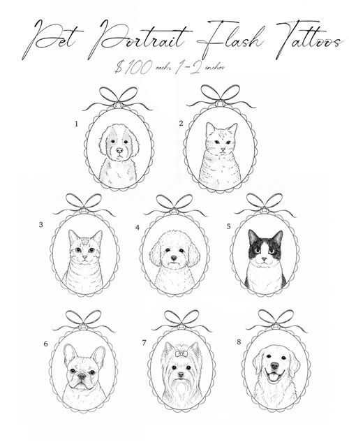 Pet Portrait Flash available for September and October. Minimal, dainty, and perfect for those who w