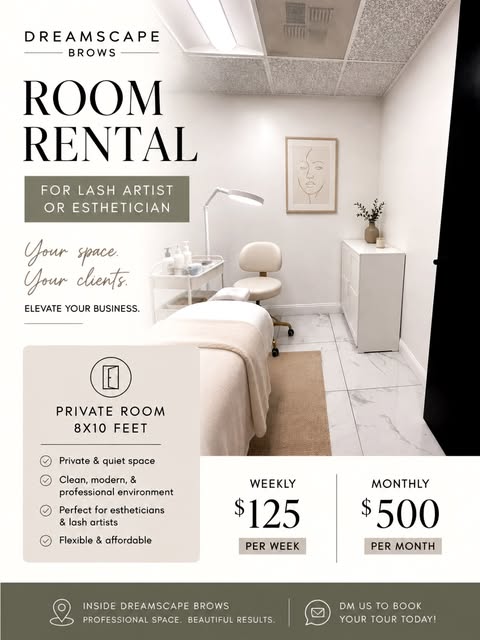 Opportunity available for room rental inside Dreamscape Brows in Stockton, Ca! 

Room is move-in rea