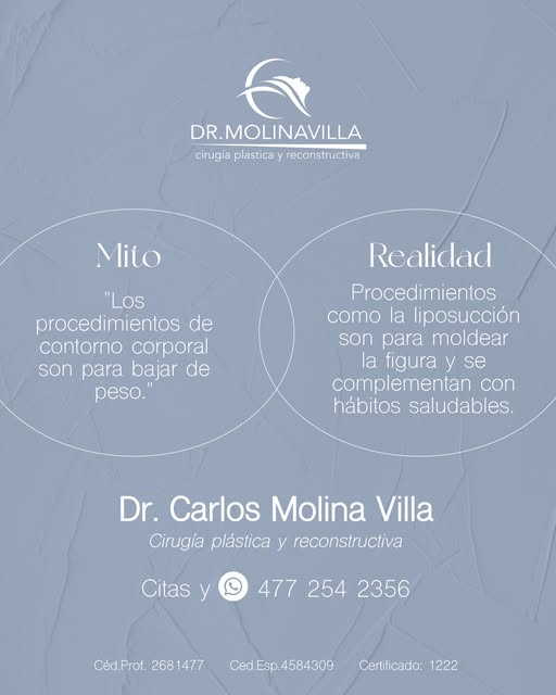 ✨ ¡Moldear tu figura no es lo mismo que bajar de peso!

Procedimientos como la liposucción ayudan a 
