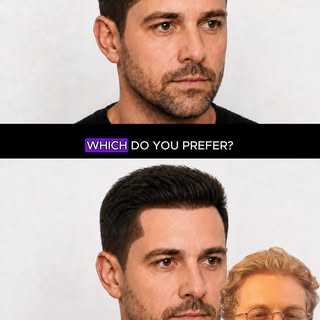 ❓Which do you prefer? 

➡️ There is a lot of debate about whether the 'right angled hairline' or the