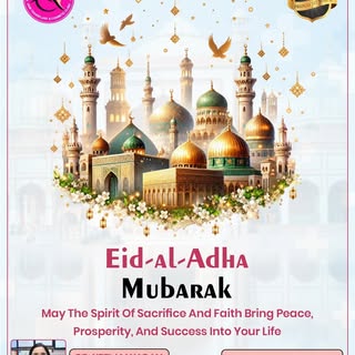 🌙✨ Eid-Al-Adha Mubarak ✨🌙

May this blessed occasion bring peace, happiness, prosperity, and count