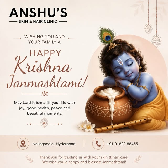 🦚 Wishing you and your family a very Happy Krishna Janmashtami! 🪷

May Lord Krishna bless your lif
