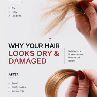Dry, frizzy, and damaged ends are often caused by everyday habits you may not even notice.
 Heat, me