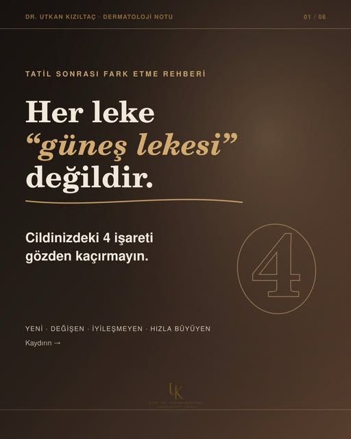 Yaz sonunda fark edilen her koyu alan aynı nedenle oluşmuş bir “güneş lekesi” değildir. ☀️

Yeni olu
