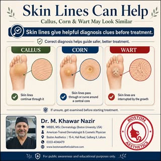Not every thick skin bump is the same. A simple clue can help: in a **callus**, skin lines usually r
