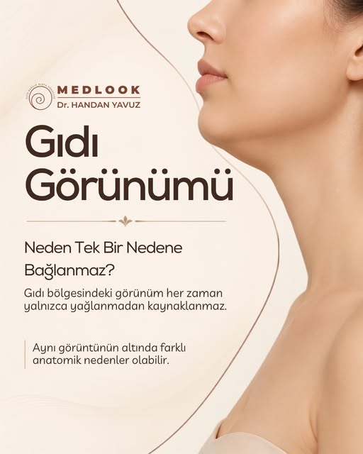 Gıdı görünümü her zaman yalnızca yağlanmadan kaynaklanmaz. 👇

Çene ucunun konumu, çene hattının y