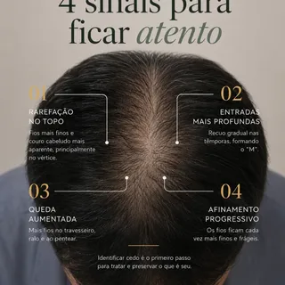 🔍4 sinais que merecem sua atenção. A calvície masculina normalmente não começa com uma grande queda