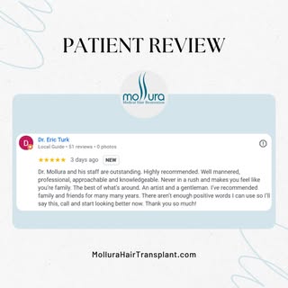 Another Happy Patient. ⭐⭐⭐⭐⭐

“Dr. Mollura and his staff are outstanding. Highly recommended. Well m