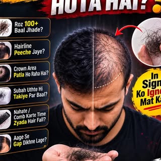 🚨 Har Hair Fall normal nahi hota!

Roz 50–100 baal girna aam baat ho sakti hai. Lekin agar hairline