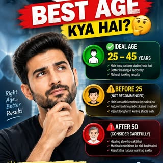 🤔 Hair Transplant ke liye sirf age nahi, evaluation bhi zaroori hai!

Hair Transplant ka decision s