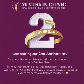 “Two years of Trust, Excellence
—thanks to you.”
Team Zuvi Skin Clinic ✨