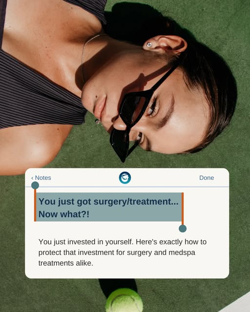 Recovery is part of the result.✔️

Whether you just had surgery or a medspa treatment, what you do a