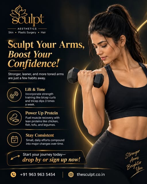 Strong arms. Stronger confidence. 💪✨
Sculpt your arms with the right mix of strength training, prot