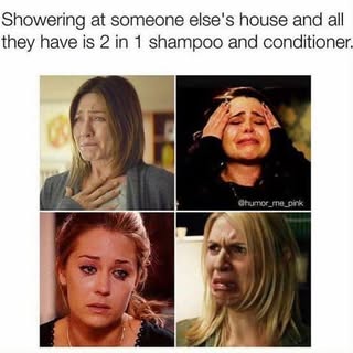 Buy some travel size products for these type of situations!
#haircare #shampoo #conditioner #salon #