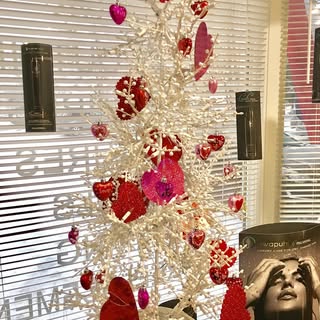 Check out our sweetheart tree! Valentine's Day is three days away! Get your sweetheart a gift card f