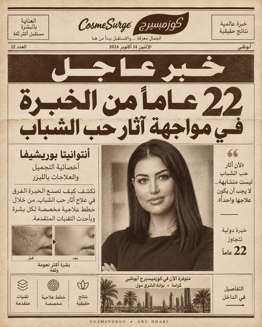 خبر عاجل 🗞️
آثار حب الشباب تحت المجهر… و22 عاماً من الخبرة في مواجهتها.

تعرّفوا إلى أنتوانيتا بوري