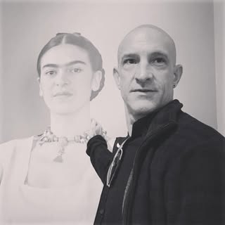HANGING OUT WITH FRIDA!  Loved this exhib of Frida Kahlo and Diego Rivieras work and life story. Int