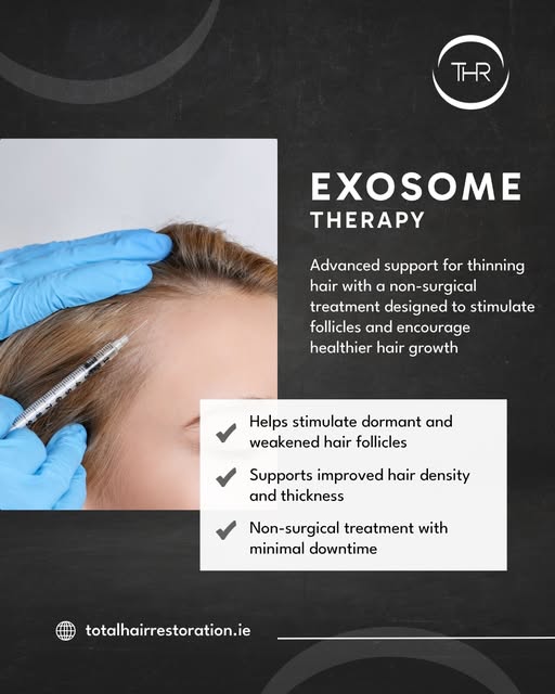 Looking for a non-surgical approach to thinning hair? 👀 Exosome Therapy is designed to stimulate do