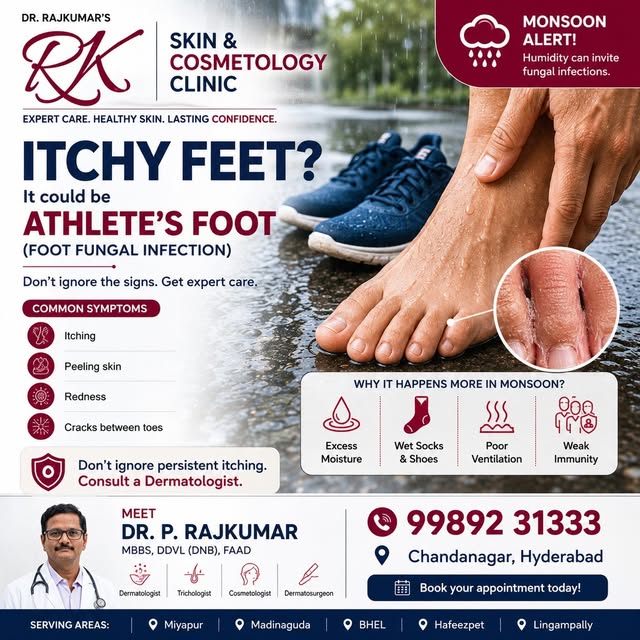 🌧️ Itchy feet during the monsoon?

Wet socks, shoes and excess moisture can contribute to Athlete’s