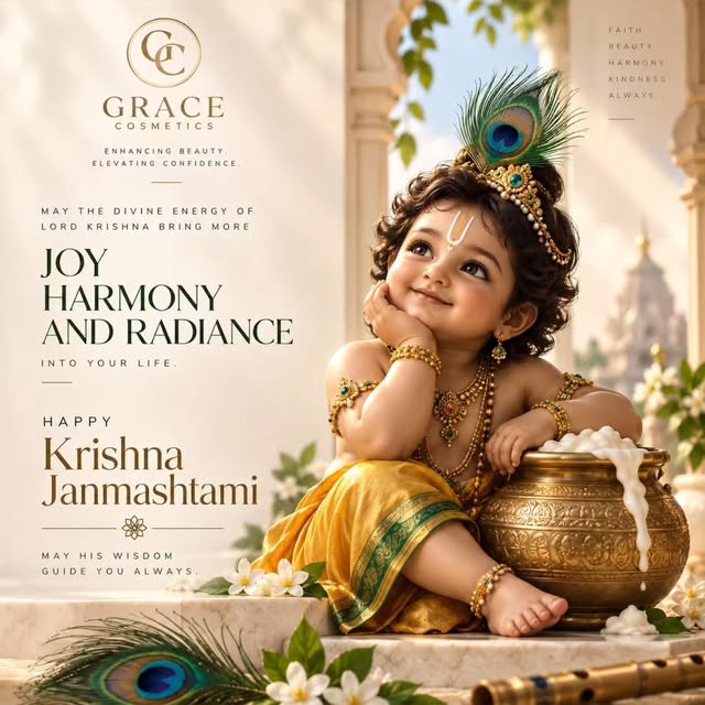 May the divine grace of Lord Krishna fill your life with joy, harmony, peace and endless blessings. 