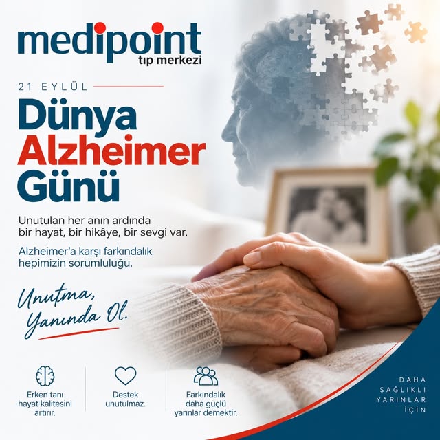 🧠 21 Eylül Dünya Alzheimer Günü

Alzheimer hastalığına karşı farkındalığı artırmak, erken belirtile