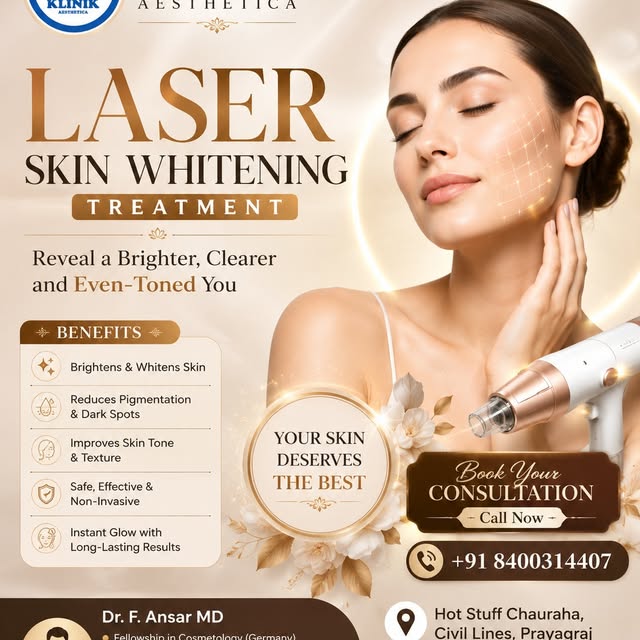 ✨ LASER SKIN WHITENING TREATMENT ✨

Dull, tired aur uneven-looking skin tone ko brighter, fresh aur 